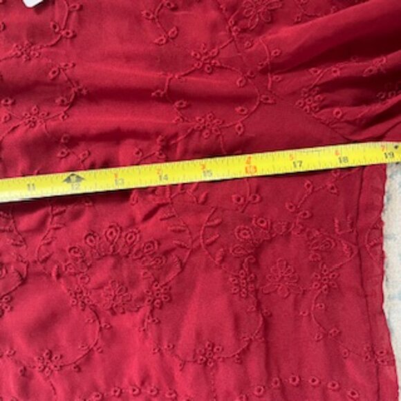 🧡 3/15 NWT J. Crew Balloon Long Sleeve Maroon Embroidered Blouse Women's XS - Picture 10 of 15